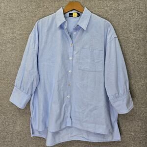 Pomander Place Oxford Adair Boyfriend Shirt, Size L